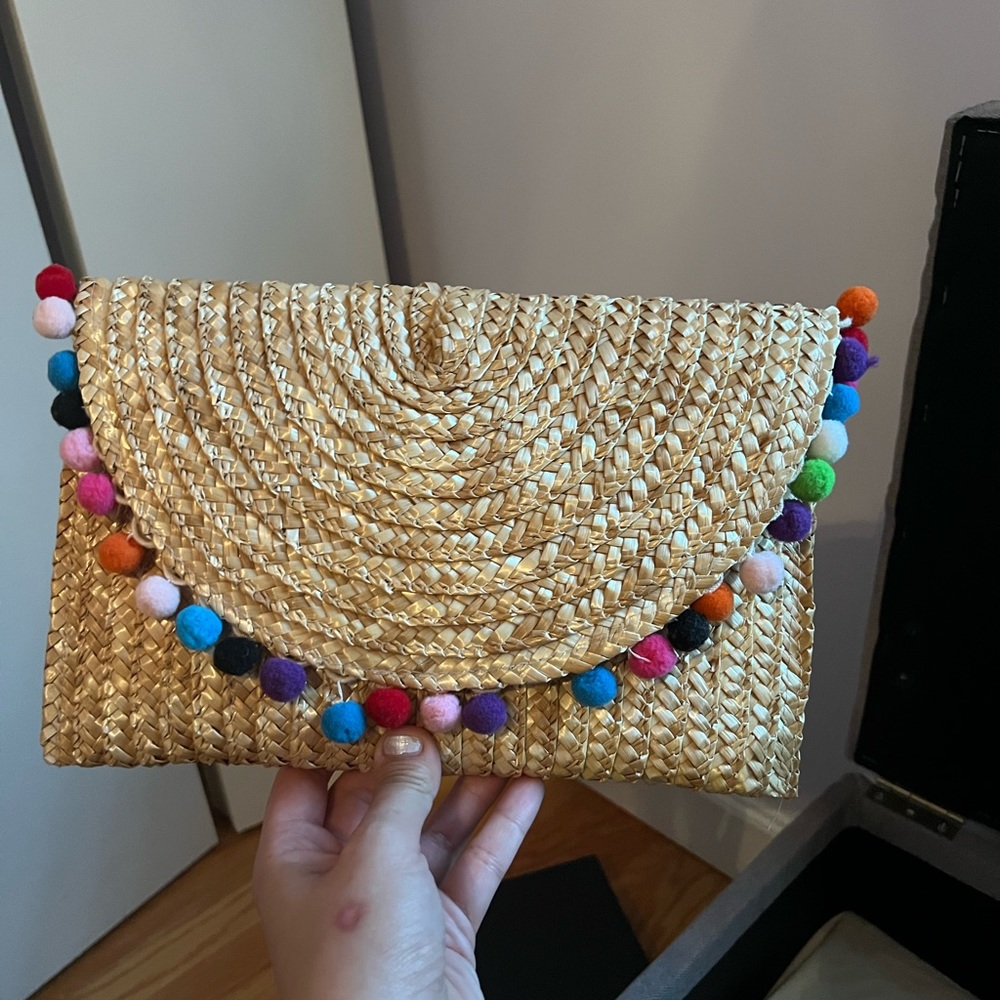 Fiesta inspired straw handbag